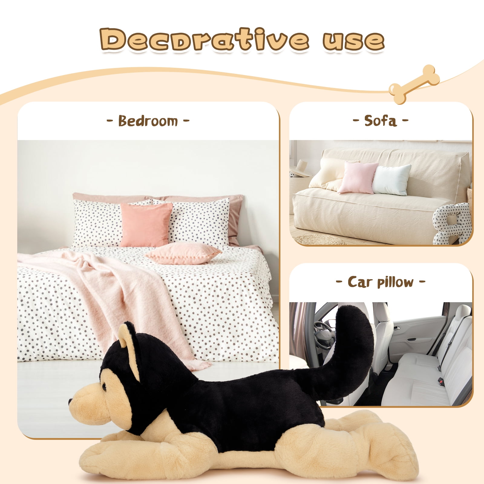 MorisMos 32" Giant German Shepherd Dog Stuffed Animal Plush Toy