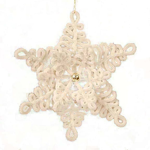 Cream Chenille Snow Christmas Tree Ornament