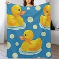 thumbnail image 3 of nygtbtfer Cute Duck Flannel Blanket, All Season Soft Cozy Plush Bed Throw fit Bedroom Living Room Sofa Couch Bedding Office Cinema Farmhouse Beach Yoga Travel  White, 3 of 6