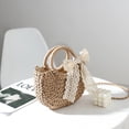 thumbnail image 2 of Bolso de paja hecho a mano, bolso de mujer popular y de moda, bolso cruzado para mujer, bolso de cesta de verduras portátil y dulce que combina con todo, 2 of 6