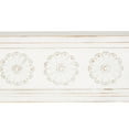 thumbnail image 5 of DecMode 72" x 8" 1-Tier White Floral Wall Shelf with Brown Distressing, 5 of 10