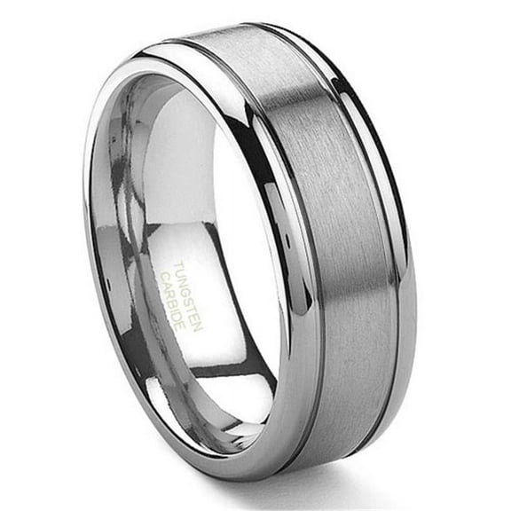 Andrea Jewelers 8MM Tungsten Carbide Newport Wedding Band Ring Sz 10.0