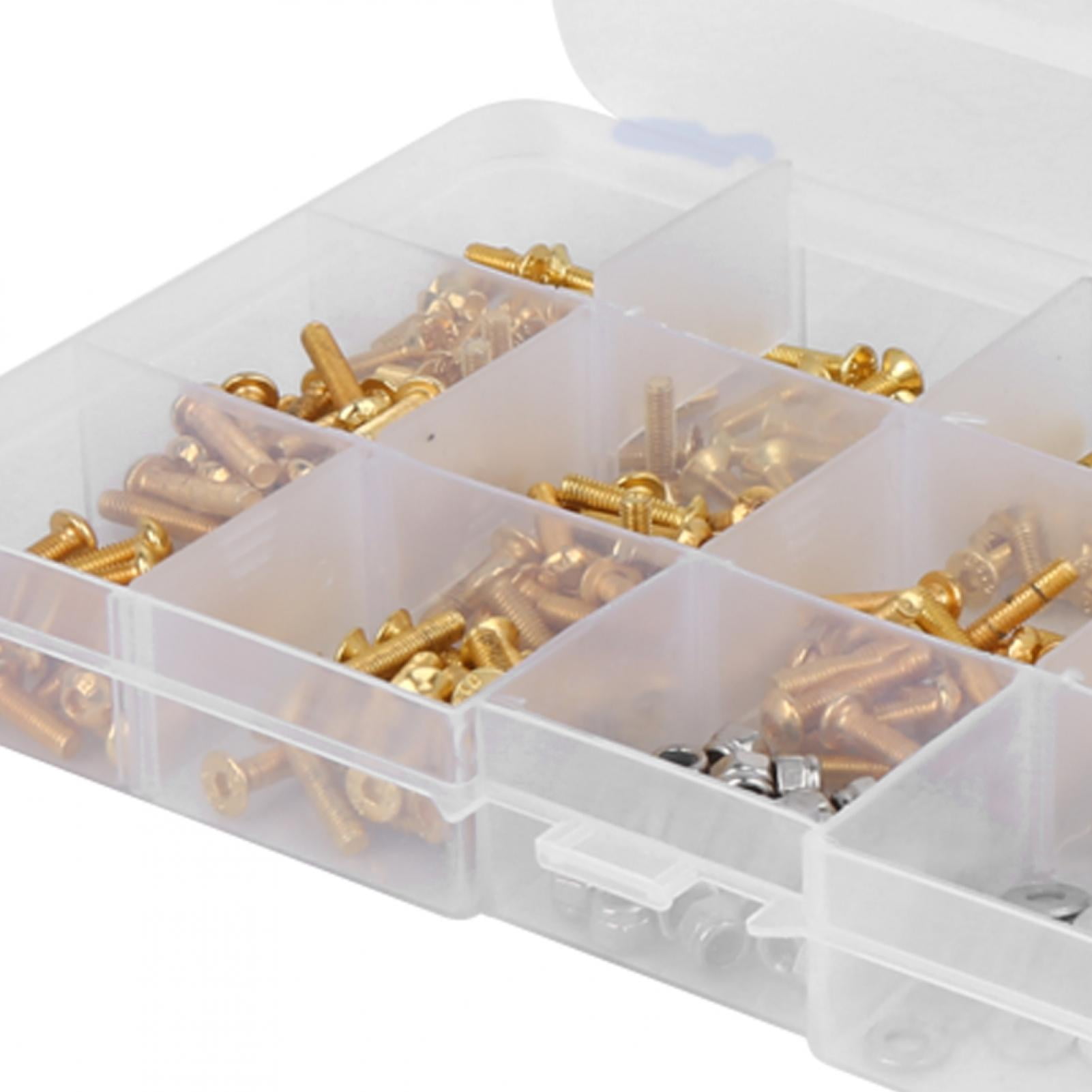 Screw Set,Portable RC Crawler Gold‑Plated Screw Set Metal Screw Gasket Parts Accessory with Box Screw Set,Portable RC Crawler Gold‑Plated Screw Set Metal Screw Gasket Parts Accessory with Box