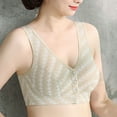 thumbnail image 2 of safuny Everyday Bra Open Front Bra Wireless Seamless Soft Comfort Daily Brassiere Underwear Smoothing Lingerie Size Women's No-Wire No Front Button No-Slip Green XXXXL, 2 of 6