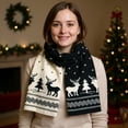 thumbnail image 5 of Gallickan Christmas Scarf, 63x8 Inch Reindeer Knitted Scarf, Warm Neck Warmer, Winter Wool Wrap, for Cold Weather and Holiday Fashion, Black, 5 of 6