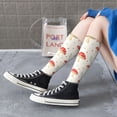 thumbnail image 5 of KLL Flat Mushrooms Print Cool Socks Men's Women's Crew Socks Funny Crazy Novelty Stockings, 5 of 6