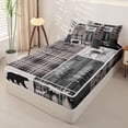 thumbnail image 2 of Erosebridal Retro Lodge Pattern Zipper Queen Comforter Set with Fitted Sheet and 2 Pillowcases,Rustic Wildlife Silhouette Zipper Bedding Set,Taupe Black Brown,Black Reversible, 2 of 6