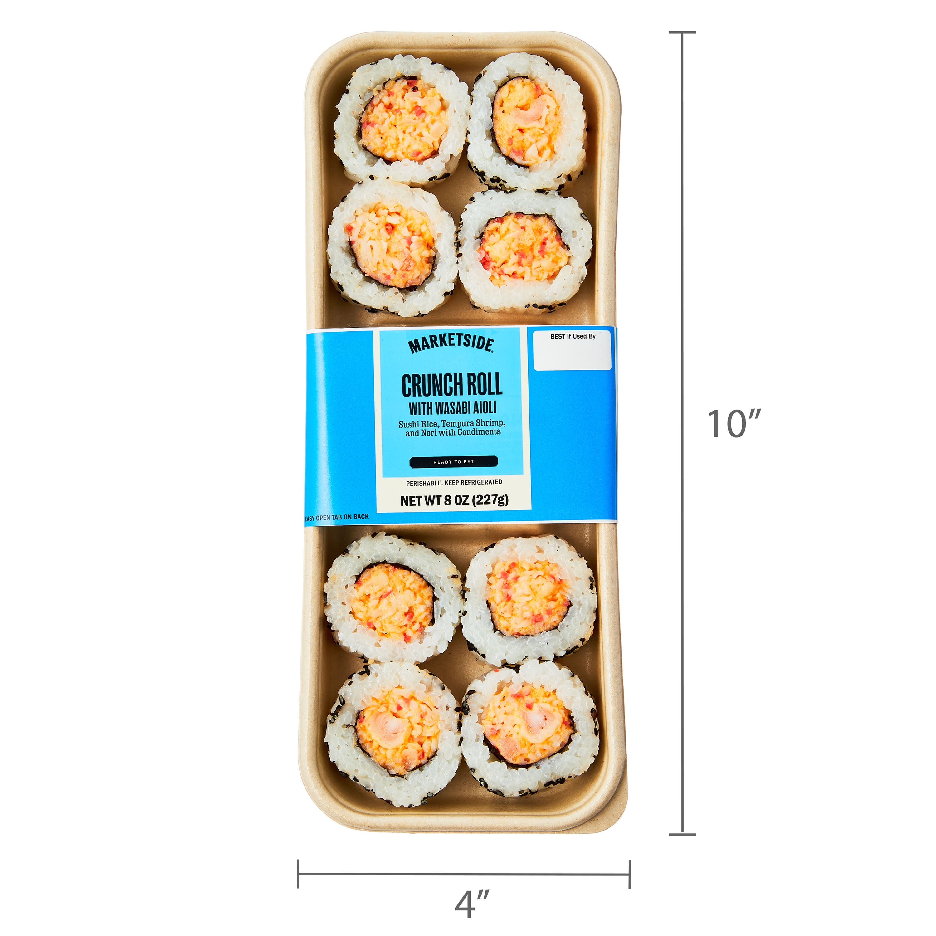 Marketside Crunch Roll Sushi with Wasabi Aioli, 8 oz (Ready to Eat)