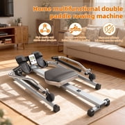 Tereitr Hydraulic Rowing Machine with Adjustable Resistance up to 110LBS, Double Paddle Rower with LCD Monitor, 265 LBS Capacity Full-Body Workout Machine