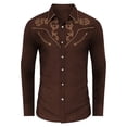 thumbnail image 3 of Tiijoy Boys Western Cowboy Shirt Long Sleeve Button Down Shirt Collared Top, Sizes 4-13, 3 of 3