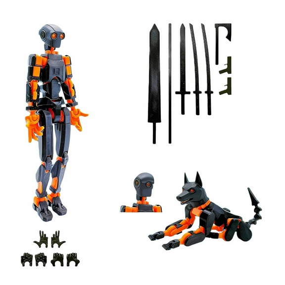 Gatling Gun T13 Titan 13 Action Figure Set【Assembled】, Robot Action Figure 3D Printed robo 13 Action Fidget Toys Dummy Figure Articulated, Lucky 13 for Collectors Desktop Decorations