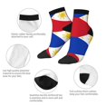 thumbnail image 4 of Women's Men's Philippines Flag Lightweight Ventilation Quarter Ankle Socks, 4 of 7