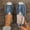 Dark Blue, variant on Women's Casual Splice Denim Walking Shoes, Flat Breathable Design with Lightweight Sole and Cushion Comfort, Slip on Sneakers for Daily Leisure Wear