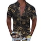 thumbnail image 1 of Camisas Hombre Manga Larga Hombres Casual Manga corta Primavera Verano Turndown Neck 3D Impreso Camisas Moda Top Blusa Camisas (Black, M), 1 of 4