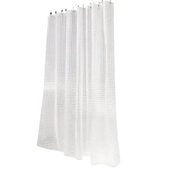 Quick Drying Long Shower Curtain 3D Effect Pattern Thick Clear Plastic Waterproof Bathroom Shower Liner for Home Decors