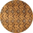 thumbnail image 1 of Ahgly Company Indoor Round Abstract Orange Modern Area Rugs, 6' Round, 1 of 4