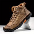 thumbnail image 2 of XIMIN Men's Comfortable Casual Leather Handmade Leather Boots – Waterproof Spacious Toe Box Non-Slip Arch Support Loafers Outdoor Leather Shoes, 2 of 5