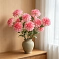 thumbnail image 4 of Gallickan 1pc 3-Head Artificial Dahlia Flower, 25.19in Faux Silk Large Bloom Stem, Realistic Peony for Home Table Wedding Decor, Pink, Style G, 4 of 6