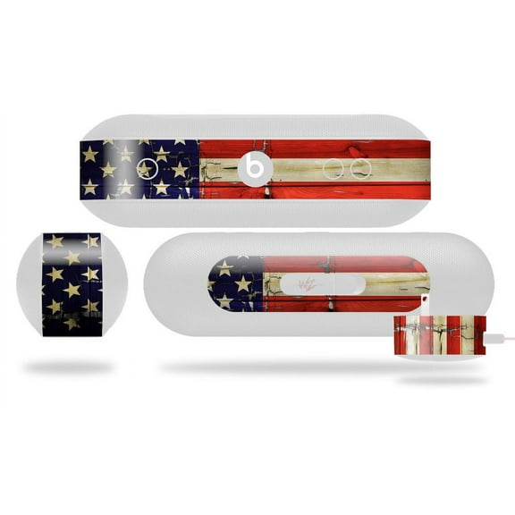 Decal Style Wrap Skin fits Beats Pill Plus Painted Faded and Cracked USA American Flag (BEATS PILL NOT INCLUDED) by WraptorSkinz