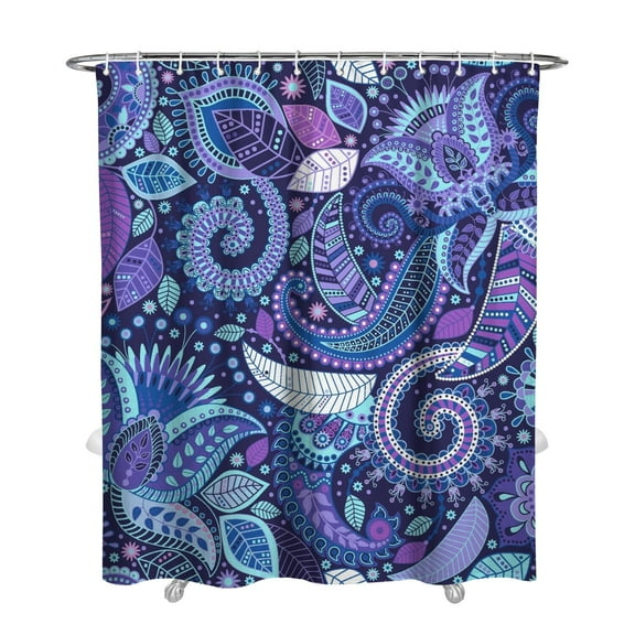 Retro Abstract Shower Curtain Artistic Decorative Exotic Design Waterproof Bathroom Drapes Fade Resistant Fabric 72x84 Inches