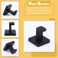 thumbnail image 4 of Paquete de 2 ganchos para toallas de acero inoxidable, color negro mate, para baño, a prueba de herrumbre, para ropa, toalla, abrigo, montado en la pared, cuadrado, inodoro, cocina, pesado, 4 of 5