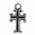 thumbnail image 1 of Sterling Silver 30" 1mm Box Chain Mini Scrolled Ends Christian Cross Pendant Necklace, 1 of 2