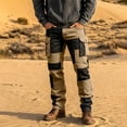 thumbnail image 2 of ShomPort Cargo Pants for Men Color Block Full Length Pants with Multi Pockets Workwear Outdoor Hiking Pants, 2 of 5