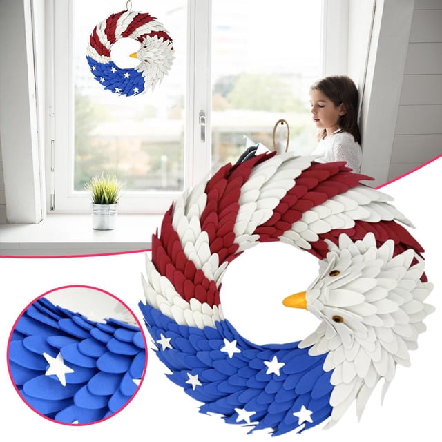 Wreath Eagle Plume Of Freedom Wreath Para Interiores Y Exteriores Día De La Independencia Wreath Noticed HA041908-02
