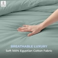thumbnail image 3 of Kotton Culture 120"x120" 1 Pc Super King Plus/Super Oversize King Duvet Cover Only 100% Egyptian Cotton - 600 TC, Zipper Closure & Corner Ties - Fits Only Extra Large Inserts - Aqua Green, 3 of 8