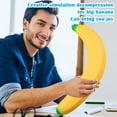 thumbnail image 4 of 14" Jumbo Squishy Banana - Giant Fruit Soft Novelty Toy for Adults - Tactile Stress Relief Squeeze Toy - Funny Easter Gag Gift & Coworker Birthday Present, 4 of 5