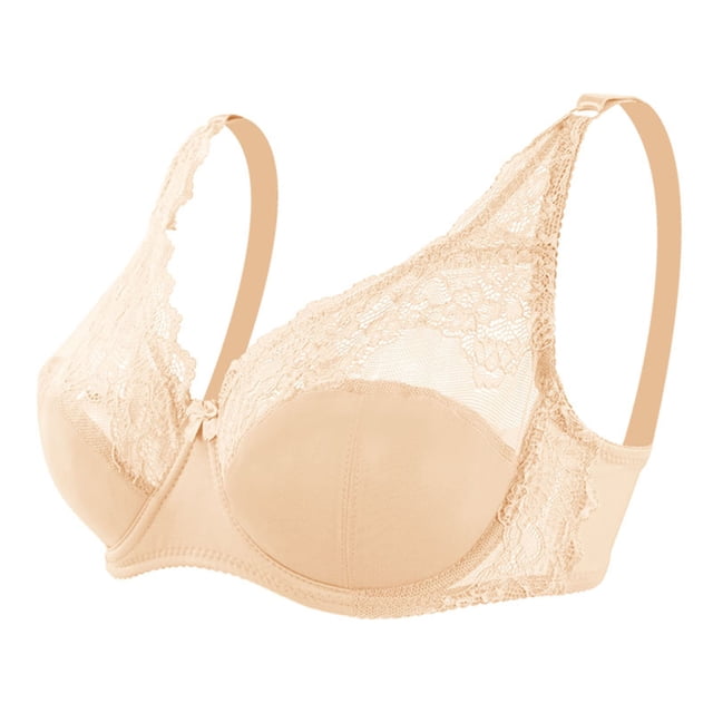 Timegard Lace Bras for Women Plus Size Adjustable Strap Full Support Breathable Comfort Daily Thin Bras