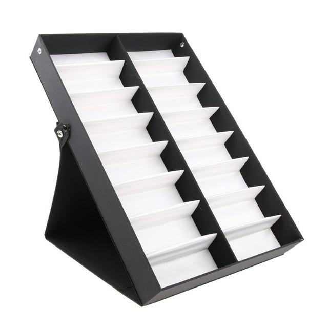 Yinanstore 16 Slots Eyeglasses Storage Box Sunglasses Jewelry Display Case Organizer Eyewear Jewelry Watches Drawer Tray Holder Rack Stand