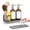 Grey Sink Caddy + Amber Bottle + Silver Pump, variant on Kitchen Soap Dispenser Set with Drying Tray – 16oz Glass Bottles with Stainless Steel Pumps, Sink Organizer Caddy with Brush Holder & Non-Slip Feet – All-in-One Dish & Hand Soap Station