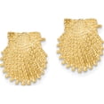 thumbnail image 2 of 14K Yellow Gold Classic, Handcrafted, Refined Polished 13.4 Mm Beaded Scallop Shell Post Earrings, 2 of 4
