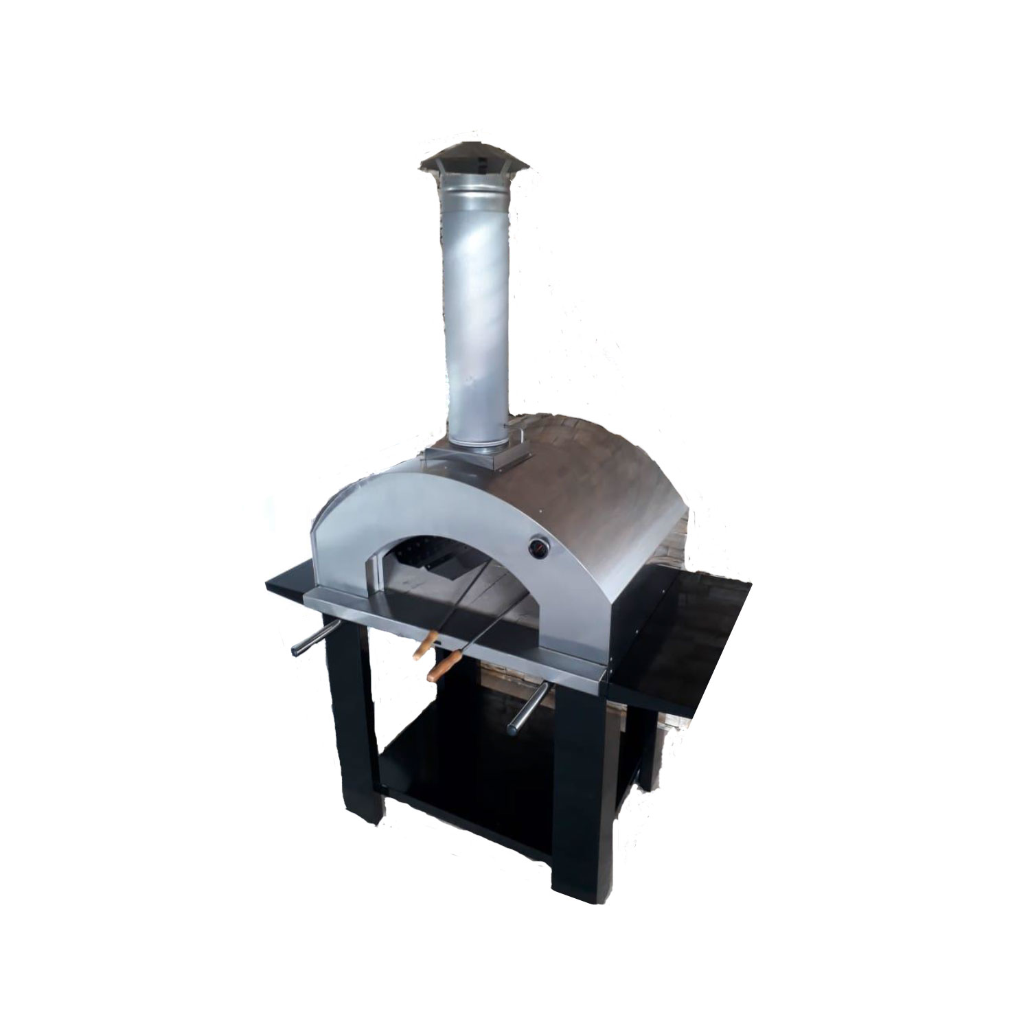 Nuke OVENCT801 Outdoor Wood Fired Stainless Steel Pizza Oven w/ Shovel