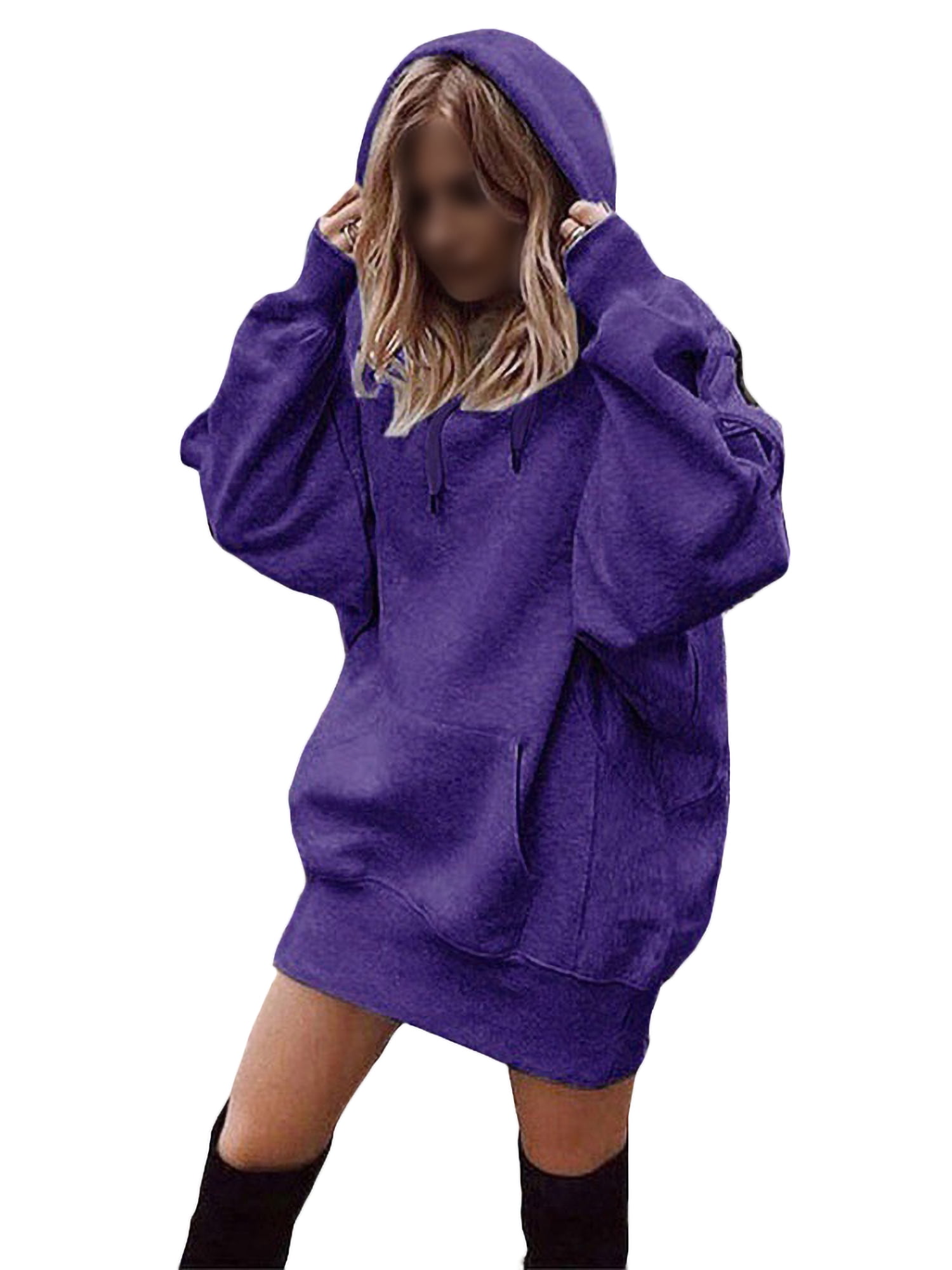haoricu Sweatshirts for Women Hoodie Pullover Long Sleeve Zip Up Sweatshirt Drawstring Stitching Sweatshirts Hoodies 