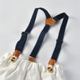 thumbnail image 5 of Sibling Matching Girl Gingham Dress Family Wedding Kids Sleeveless Bow Dress Matching Boy Suspender Shorts Outfit Sets, 5 of 8