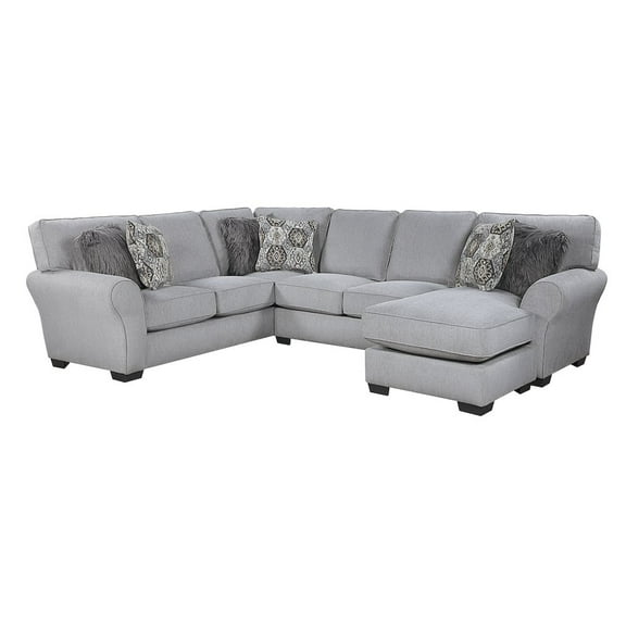 Lexicon Kieran Chenille 2-Piece Reversible Sectional in Gray