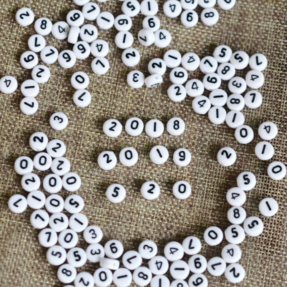 Mgaxyff 500PCs Acrylic Beads DIY Handmade Bead Jewelry Accessories Number 0-9 for Craft Collection,Jewelry Accessories