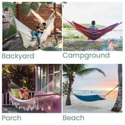 Northlight Cotton Striped Hammock - 75 x 59 - Red and Green