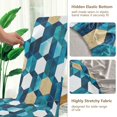 thumbnail image 5 of Yayeee 4 Pack Dining Chair Covers Stretch Parson Chairs Slipcovers Seat Protector, Blue White Geometric Patterns, 5 of 6