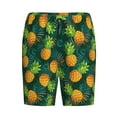 thumbnail image 4 of Naloa Pineapples with Palm Leaves Men's Short Pajama Pants, Lounge Comfort Shorts with Elasticized Waistband and Side Pockets - X-Large, 4 of 9