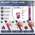 thumbnail image 4 of SupreGear Folding Walking Cane with T-Handle, Lightweight Adjustable Mobility Stick, 5 Height Settings,Purple Floral, 4 of 8