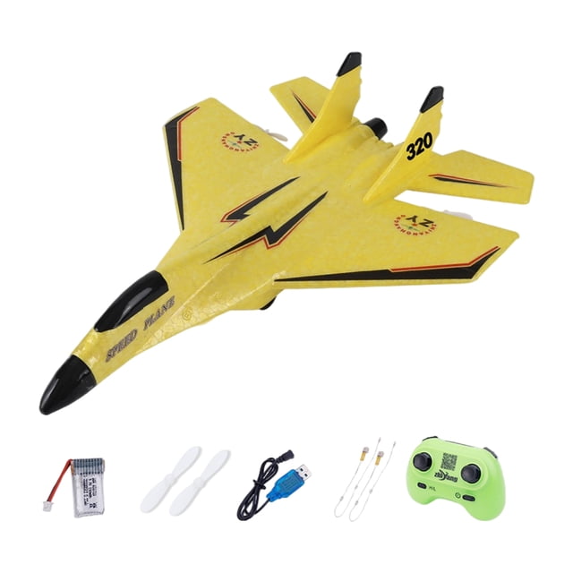 Glider Fighter, 2ch RC Plane, 2.4G Avión de Control Remoto, Avión Fijas de Espuma para Y Adultos para Exteriores Al Aire Libre - Amarillo Sunnimix Avión rc de ala fija