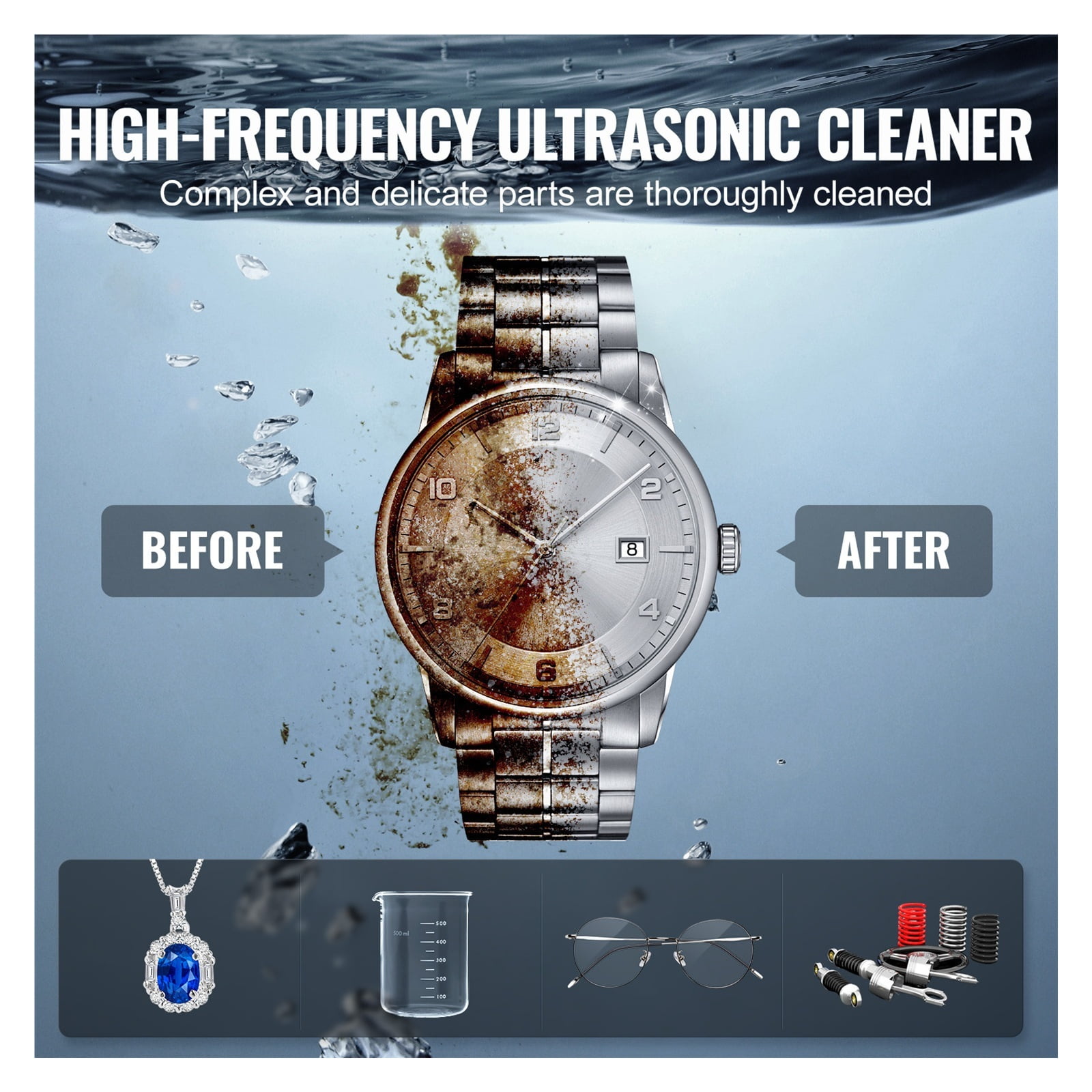 2L Ultrasonic Cleaner Timer & Heater 60W 40kHz Digital Ultrasonic Cleaning Machine