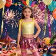 thumbnail image 2 of KKBOTIVE Girls Sequin Crop Tees Fashion Sparkle Shimmer Tshirts Casual Glitter Short Sleeve Shirts Kids Holiday Party Clothes ( Gold Size: 12-13 Years ), 2 of 4