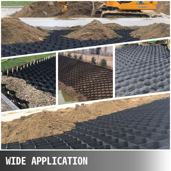 Heavy Duty HDPE Geogrid Ground Stabilization Grid 9x17ft, High Tensile Strength for Driveways, Roads, Parking, Erosion Control, Easy Installation