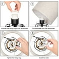 thumbnail image 6 of Farmhouse Table Lamp Basket Cage Style Black Chrome Metal Base with Linen Fabric Shade, 6 of 7