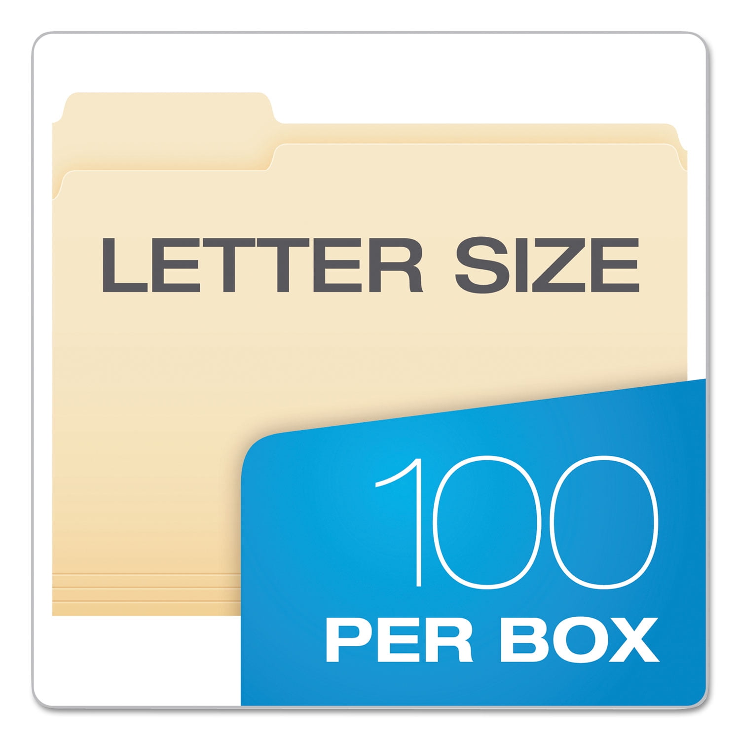 Pendaflex End File Folders 1/3 Cut Top Tab Letter Manila 100/Box 62702