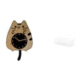thumbnail image 1 of Reloj de pared decorativo con forma de gato, reloj de pared de madera, decoración moderna, cesta de almacenamiento colgante de alambre, organizador de, 1 of 8